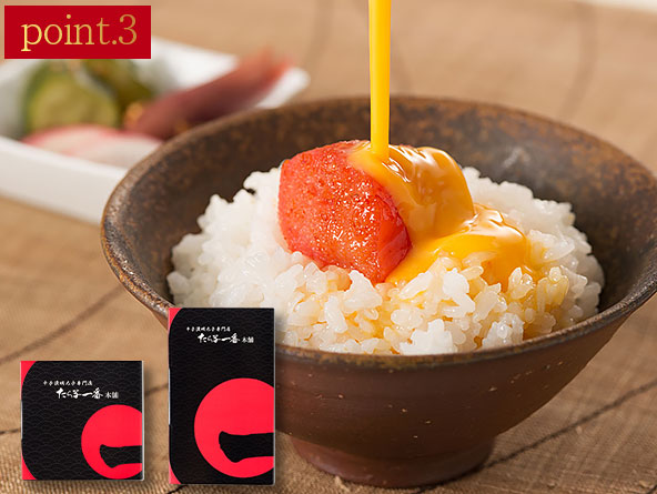 いくら美味しくて最高のものでも、普段から食卓に並べることができなければ意味がない。辛子明太子・たら子はどうしても少し高いイメージがついてしまっていますが、当店では一人でも多くの方に辛子明太子やたら子を御家庭で楽しんでいただけるように商品開発を行っております。その商品群の中でも「特大信八」シリーズは、お求めやすい価格設定ながら御進物としても大変喜ばれております。本当に美味しいものだからこそ贈り物としても、お選びいただいております。