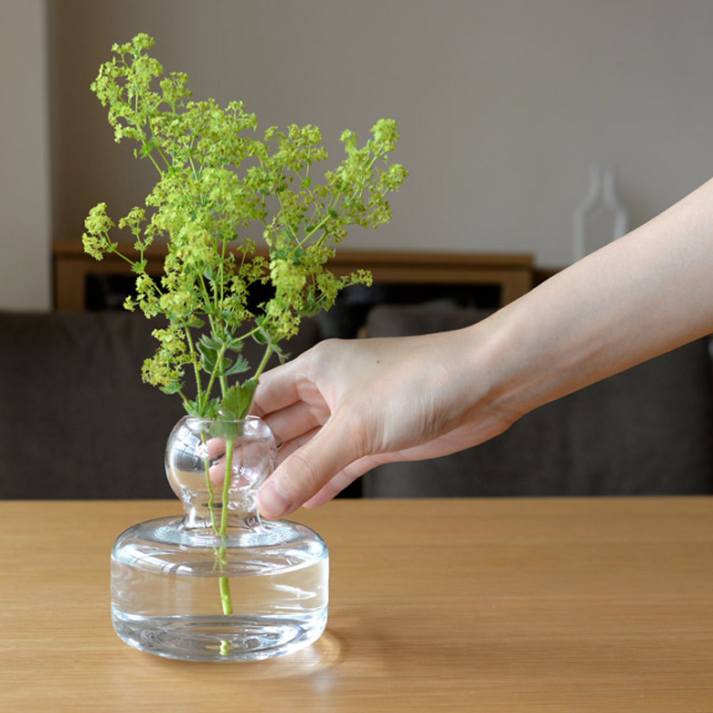 マリメッコ marimekko 花瓶 フラワーベース クリア 北欧 フィンランド 手吹きガラス
