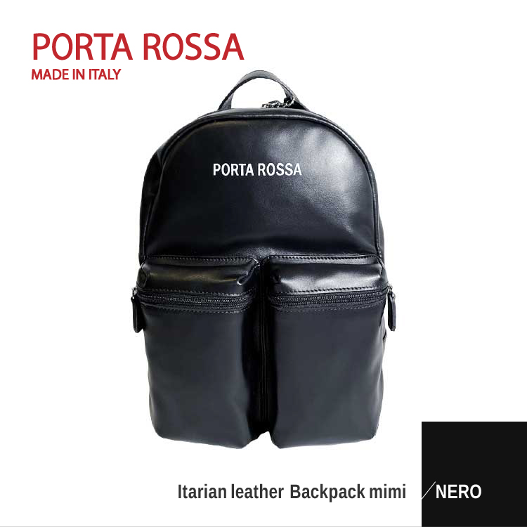 PORTAROSSA  BACKPACK mini  NERO ֥å Хåѥå åå 8L ꥢ Itary black ܳ 쥶 leather ѥ  ȥ٥ ץ쥼  ե  ꥹޥ եå㡼