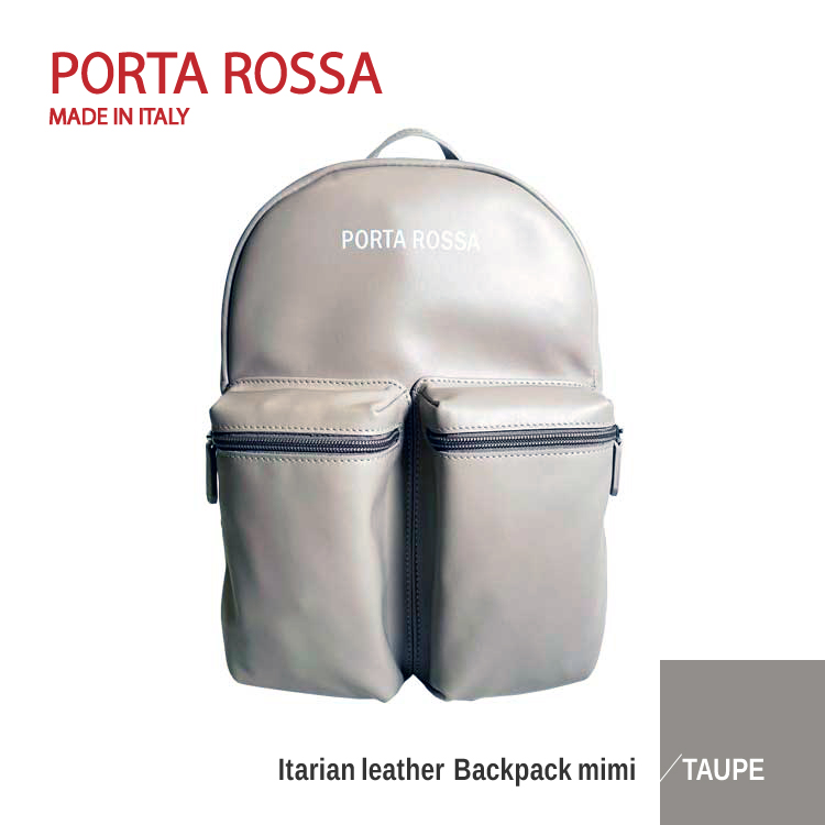PORTAROSSA  BACKPACK mini  TAUPE グレー バックパック リュックサック 約8L イタリア製 Itary gray 本革 レザー leather コンパクト ジム トラベル プレゼント 誕生日 ギフト 母の日 クリスマス フレッシャーズ