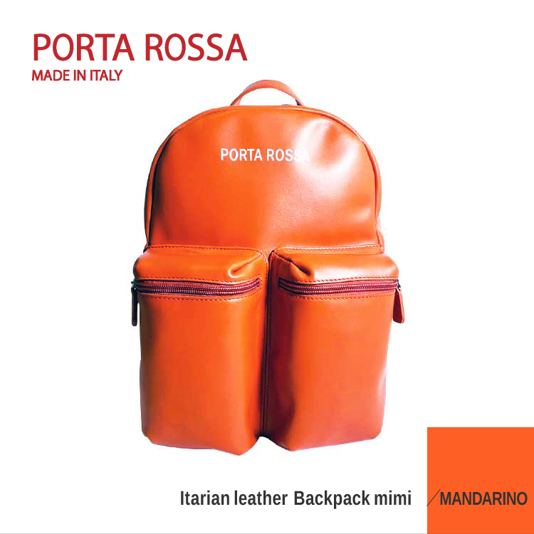 PORTAROSSA  BACKPACK mini  MANDARINO  Хåѥå åå 8L ꥢ Itary orange ܳ 쥶 leather ѥ  ȥ٥ ץ쥼  ե  ꥹޥ եå㡼