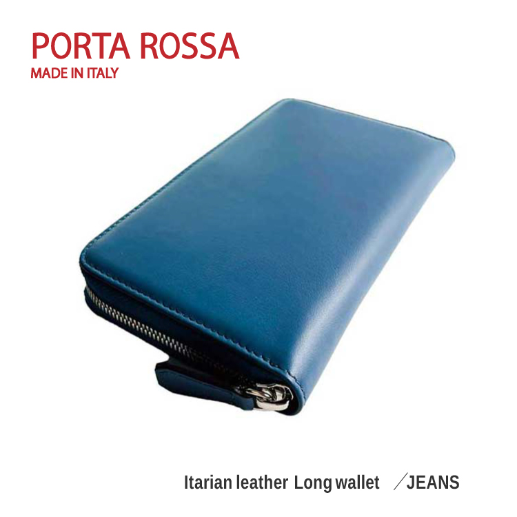 PORTAROSSA  LONGWALLET JEANS ֥롼 Ĺ 󥰥å 饦ɥå ɼǼ ꥢ Itary blue ̵ ʤ ܳ 쥶 leather ץ쥼  ե   ꥹޥ