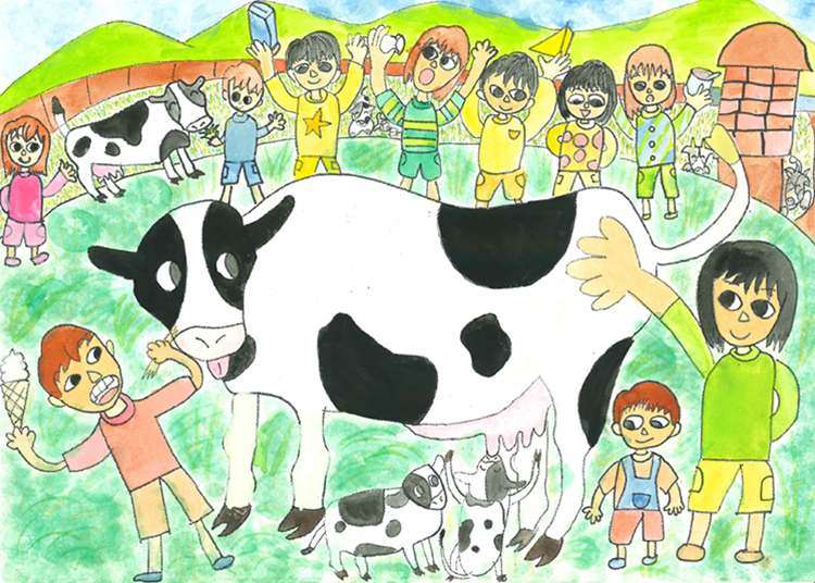 牛を描いた子供の絵